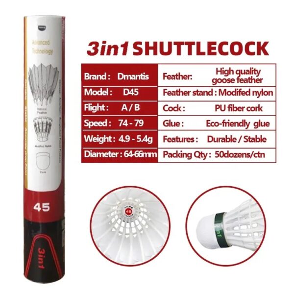 3 in 1 hybrid shuttlecock